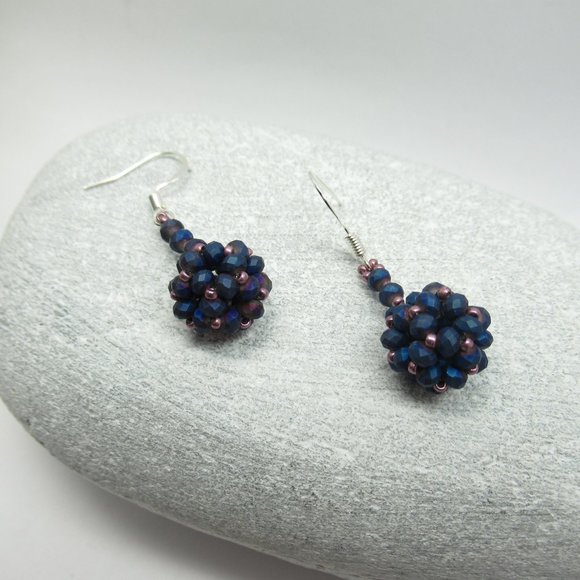 Beaded bead earrings - Picture 7 of 9